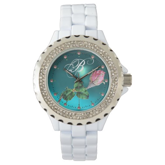 Montre ROSEBUD JEWEL ET DIAMONDES MONOGRAMME Bleu Gem (devant)