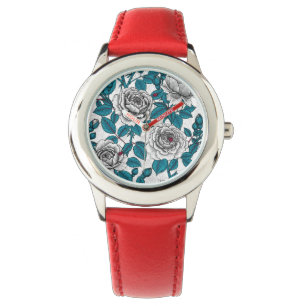 Montre Roses blanches et coccinelles