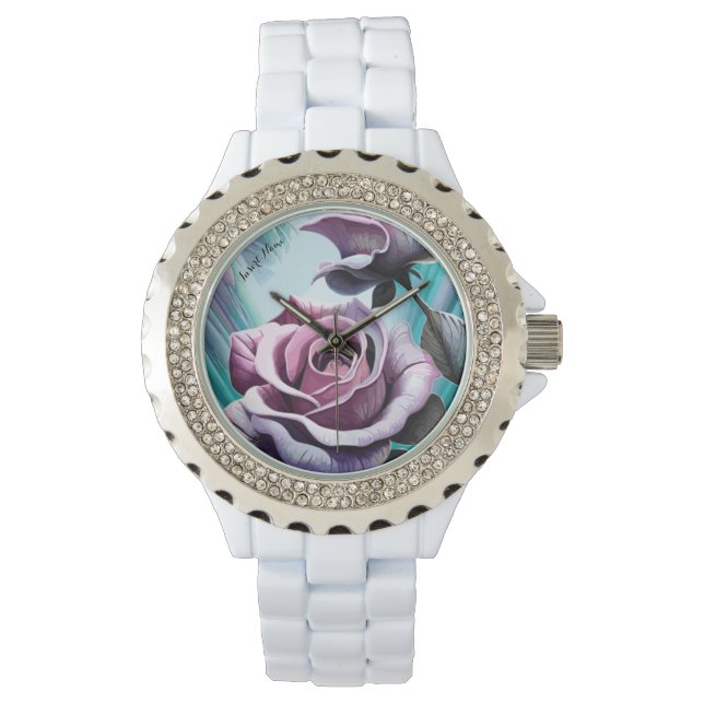 Montre Roses radieux : Parfaitement rose et violet pétale (devant)