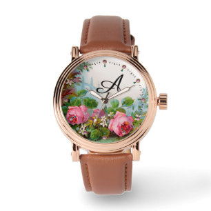 MONTRE ROSES ROSES ET JASMINES ROSES, MONOGRAMME FLORAL