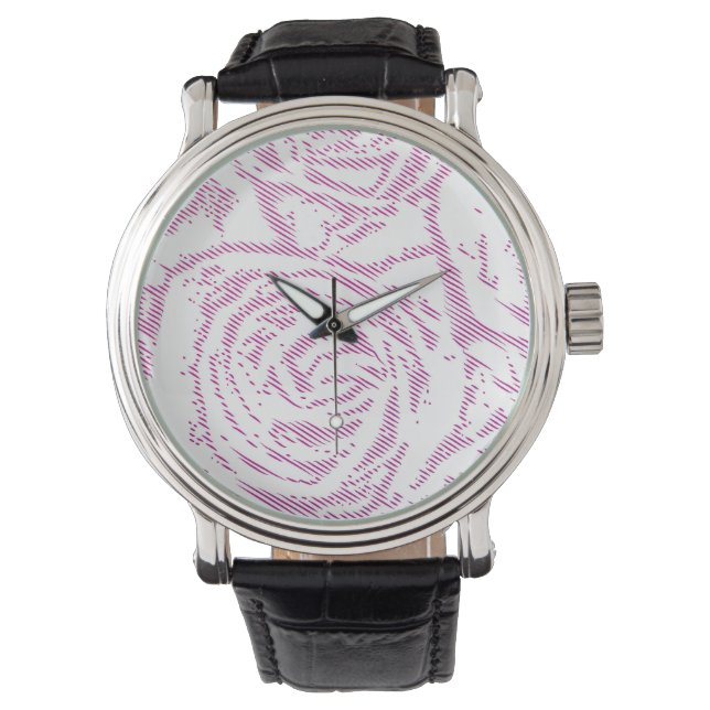 Montre Roses roses roses en art de ligne (devant)