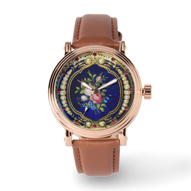 Montre ROSES vintages ET FLEURS AUX PERLES (Recto)