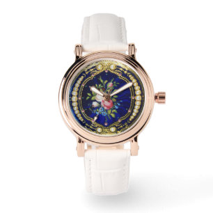 Montre ROSES vintages ET FLEURS AUX PERLES
