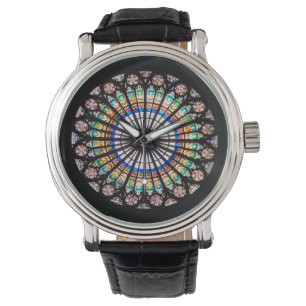Montre rosette de la cathédrale en vitrail