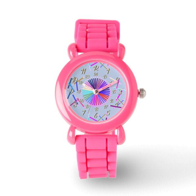 Montre Roue couleur - rose (Recto)