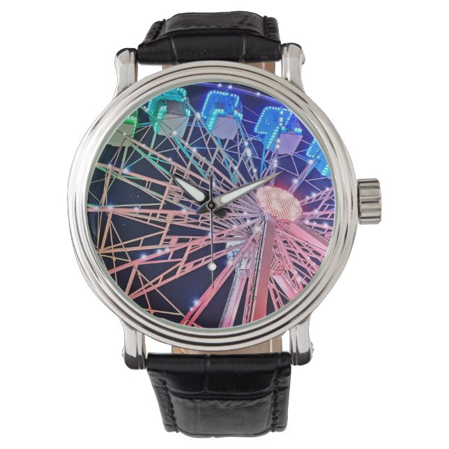 Montre Roue Ferris verte et bleue (devant)