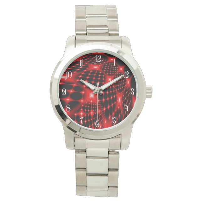 Montre Rouge brillant fractal (devant)