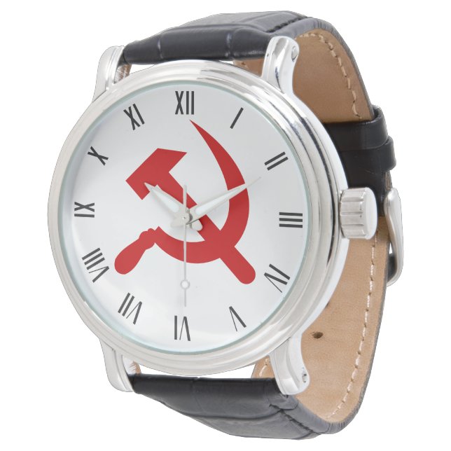 Montre Rouge Communism hammer and Sickle (Incliné)