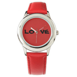 Montre rouge de Valentine de "AMOUR" avec des