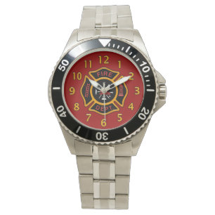 Montre Rouge d'insigne de corps de sapeurs-pompiers