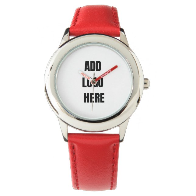 Montre rouge en acier inoxydable (devant)