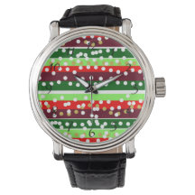 Rouge et Vert Rayures pois de Noël