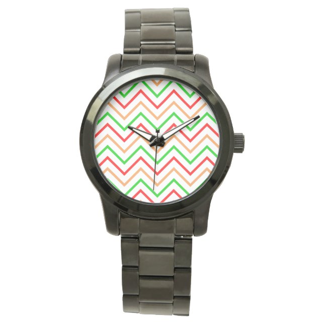 Montre Rouge, Orange et Chevron Vert (devant)