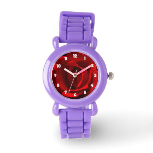 Montre Rouge Rose Blanc Gras Numéros Enfants cn