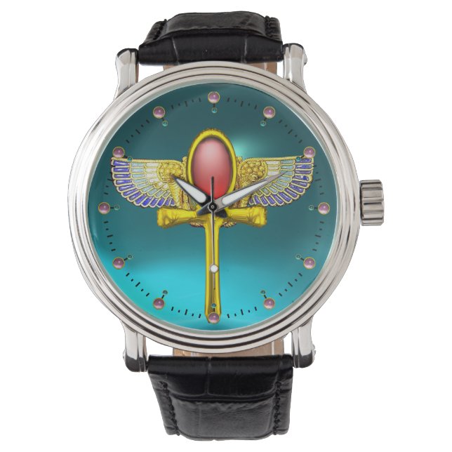 Montre ROUGE TALISMAN/EGYPTIAN WINGH, CORNUCOPIA Turquois (devant)