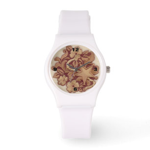 Montre roux rustique cowboy western country floral