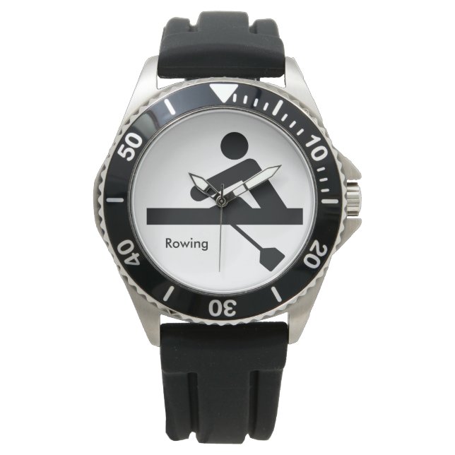 Montre ROWING | symbole noir de rameur (devant)