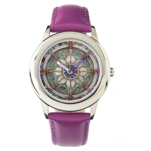Montre Ruby, Amethyst, Sapphire et Pearl Mandala (devant)