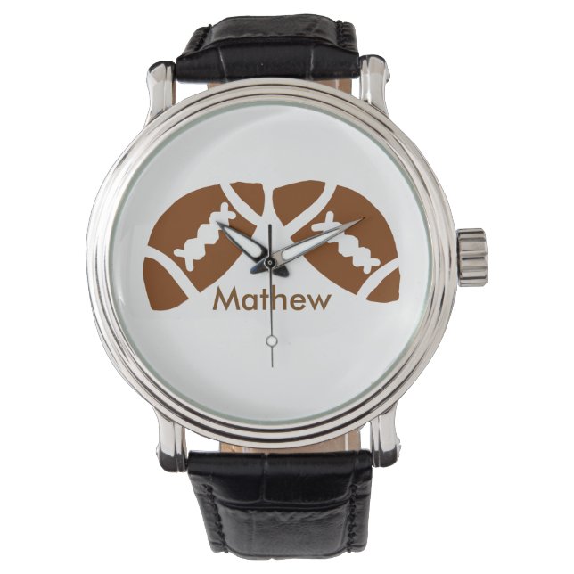 Montre Rugby base-ball sport ajouter nom garçons enfants  (devant)