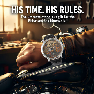 Montre Rustic Garage Themed Motorcycle Tools for Men