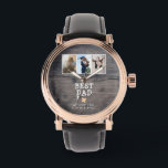 Montre Rustic Wood Best Papa 3 Photo Collage Garde-photos<br><div class="desc">Rustic Wood Best Papa 3 Photo Collage Garde-Saké Watch. Arrière - plan de bois rustique. Ajoutez 3 photos de famille. Jolie garde des cadeaux pour un père. Cadeau pour Fête des pères,  anniversaire ou Noël.</div>