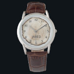 Montre Rustic Wood Watch Visage Papa Cadeau Watch Personn<br><div class="desc">Une montre en bois rustique pour un cadeau pour n'importe quel père,  surtout un menuisier ! Ajoutez simplement votre nom.</div>