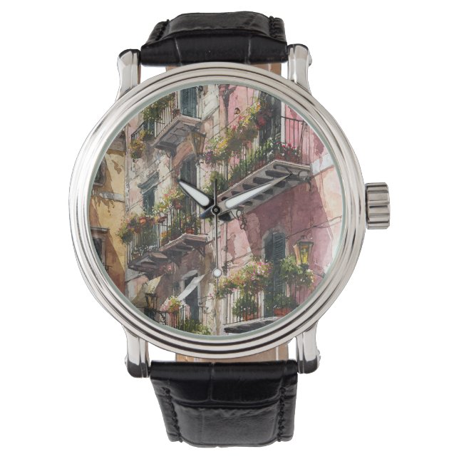 Montre Rustique Balcon Scène Tons Terre (devant)
