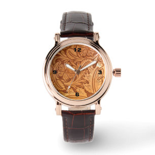 Montre Rustique brun pays occidental en cuir