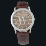 Montre Rustique Monogramme Farmhouse Custom Nom de famill<br><div class="desc">Nom de famille personnalisé,  monogramme,  et année établi Rustic Modern Watch dans un design de style ferme tendance avec cadran d'horloge romain et conception en fond de placard / arceau en bois clair. Cadeau parfait pour les jeunes mariés,  cadeau mariage ou ménager présent ou grand-parents.</div>