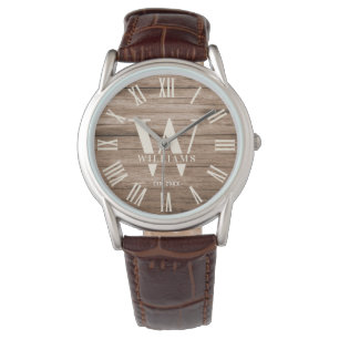 Montre Rustique Monogramme Farmhouse Custom Nom de famill