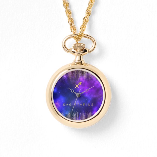 Montre Sagittarius Zodiac Custom Gold Wrap-Around Watch (Recto)