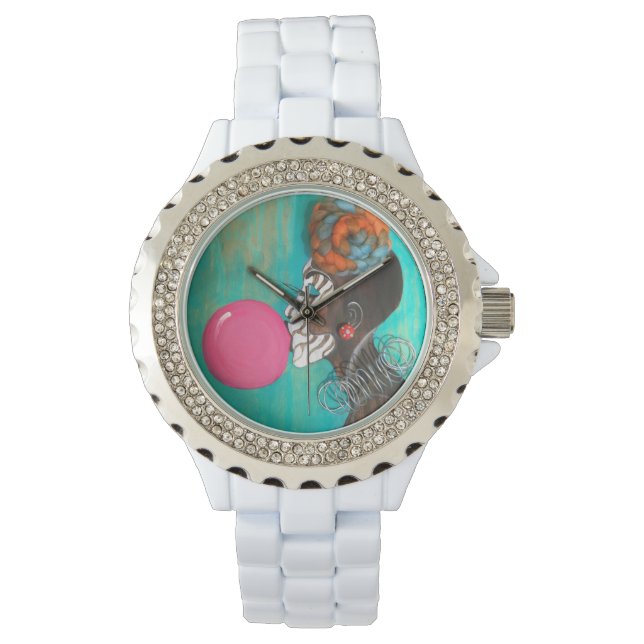 Montre Sans s'excuser, ME regarde la strass blanche (devant)