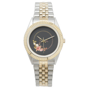 Montre Sarah-Rose Aquarelle or Cadre Floral