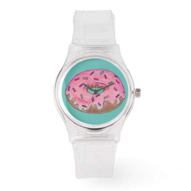 Montre Saupoudrer de beignets de noix de Doughnut rose (Recto)