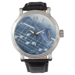 Montre Saxophone Bleu