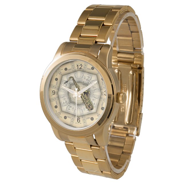 Montre Saxophone ~ Design musical étrange ~ Unique ~ (Incliné)