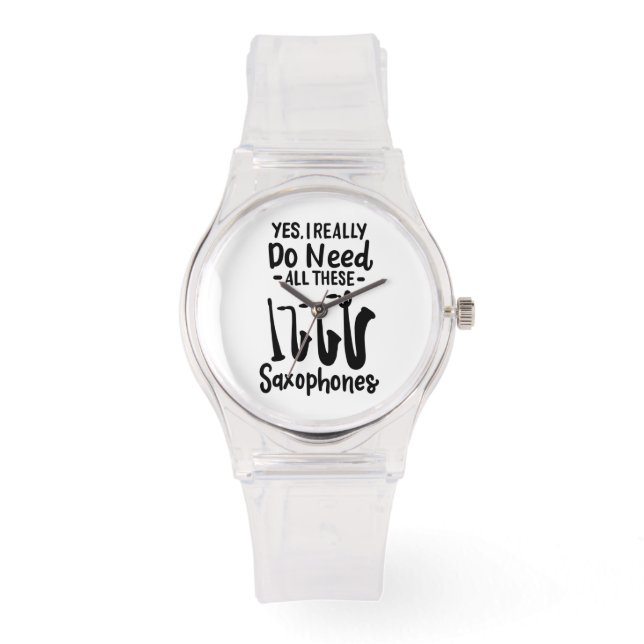 Montre Saxophone - Types de saxophones (Recto)