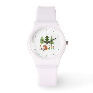 Montre Scandinavian Style Fox Flowers Trees Illustration