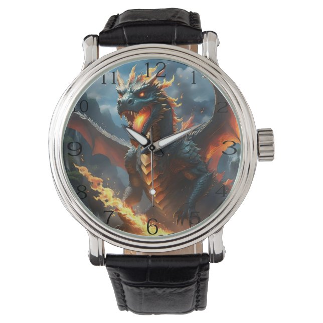 Montre Scary Fire Respiration Dragon, Homme Watch (devant)