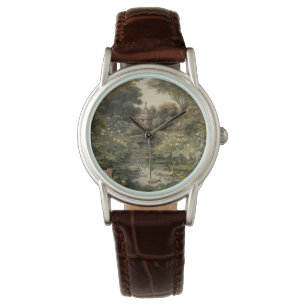 Montre Scène botanique de cygnes dans un jardin anglais