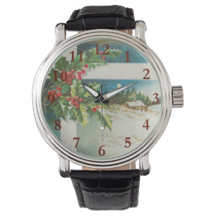 Montre Scène de Noël Hiver de neige blanche