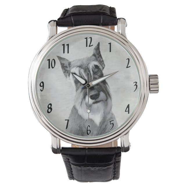 Montre Schnauzer (géant) - Joli art original pour chien (devant)