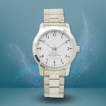 Montre Script du nom du monogramme Silver White Gold<br><div class="desc">Élégant Monogramme Or avec Script de Nom. Facile à personnaliser comme un cadeau pour la famille et les amis.</div>
