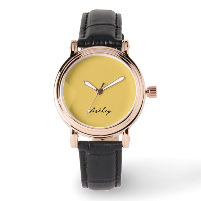 Montre Script en or clair personnalisé (Recto)