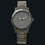 Montre Script féminin Black Gold moderne Monogramme<br><div class="desc">Monographie Monographique De Script Féminin Noir Moderne. Personnalisez facilement cette montre moderne et élégante avec votre monogramme et votre nom personnalisés.</div>
