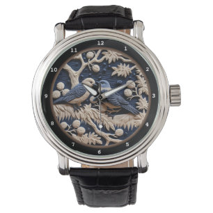 Montre Sculpture d'oiseau sculptée avec beauté naturelle