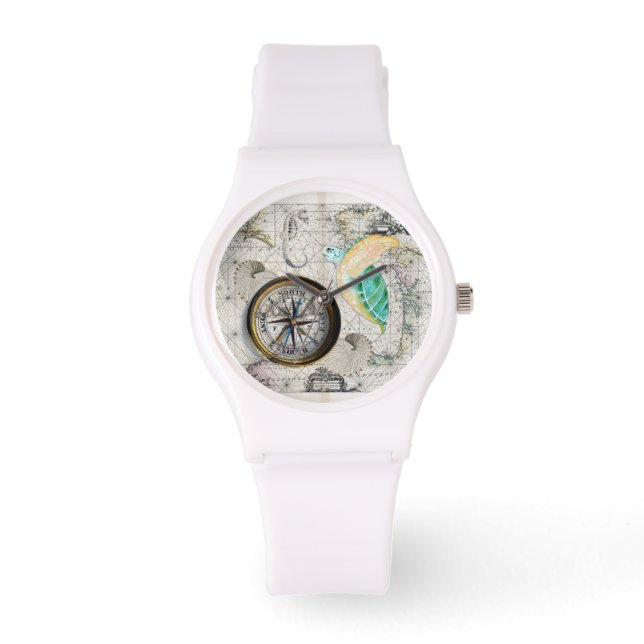 Montre Sea turtle map beige (Recto)