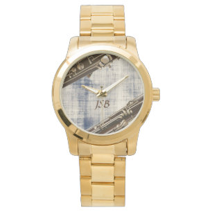 Montre Sections de basson sur le monogramme fané de