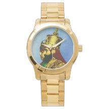 Selassie Rasta Reggae Ethiopie Gold Mens Watch