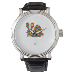 Montre Sensibilisation sur l'autisme de Pâques Rabbit Piè